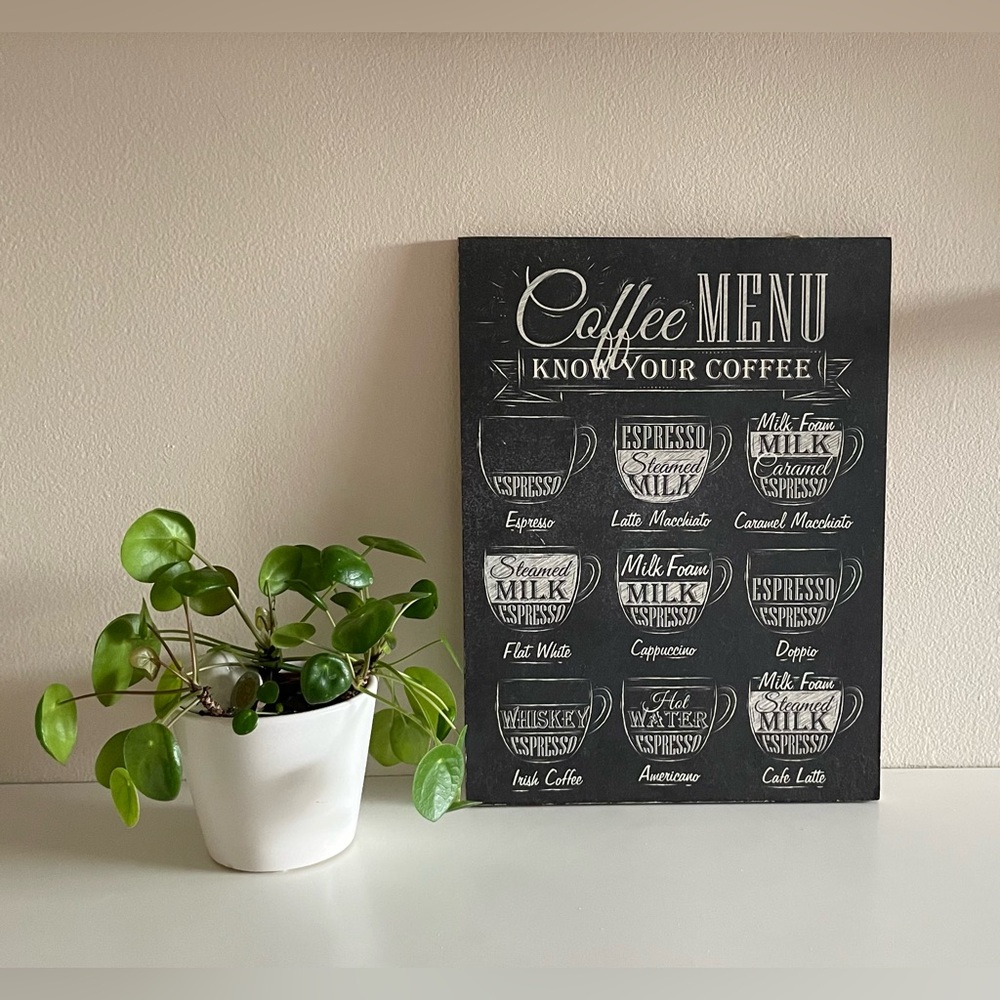 Coffee Menu Wall Art